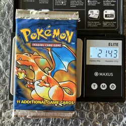 21.43g Heavy Pokemon Base Set Unlimited FACTORY Sealed pokemon Pack VTG. 1999 - Image 1