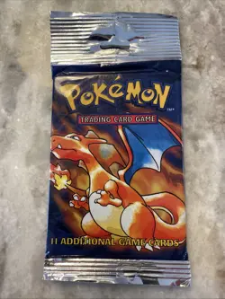 Heavy Pokemon Base Set Unlimited Booster Pack Charizard Artwork Factory Sealed - Image 2