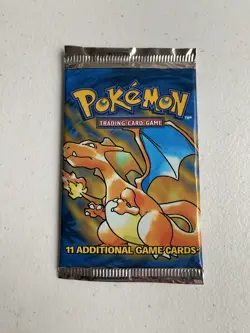 Pokemon Base Set Unlimited Booster Pack Charizard Artwork Factory Sealed - Image 1