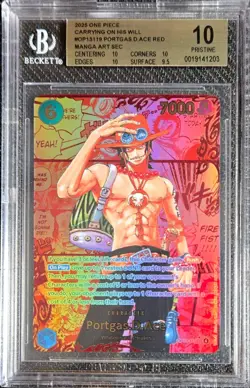 2025 One Piece Carrying On His Will #OP13-119 Portgas D. Ace Red Manga BGS 10 US - Image 1