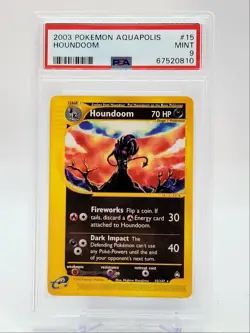 HOUNDOOM 2003 POKEMON E-CARD AQUAPOLIS RARE MINT 15/147 PSA 9 Q3562 - Image 1
