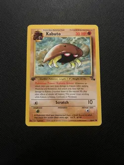 Kabuto 50/62 - 1st Edition Fossil - Common Card - Pokemon TCG - LP- - Image 1
