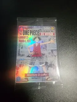 🔥🏀One Piece Monkey.D.Luffy US College Basketball Promo Card 🏀🔥SEALED - Image 1