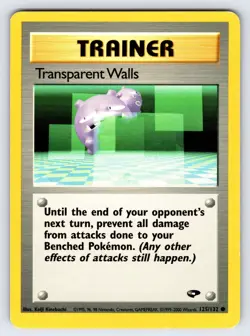 Transparent Walls 125/132 Gym Challenge Pokemon Card Vintage WOTC Common - Lp - Image 1