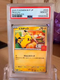 PSA 10 McDonald's Pikachu Promo 020/M-P Japanese Pokemon Card "Burgerchu" - Image 1
