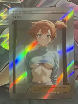 Pokemon Misty Anime Waifu Custom DIY Trainer Art Pokemon card - Image 1