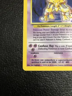 B6 Pokemon TCG Alakazam Base Set Holo Card 1/102 Unlimited Holo Rare - Image 5