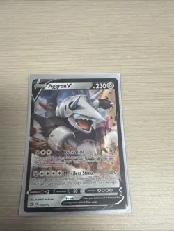 Pokemon TCG Aggron v Brilliant Stars Holo Ultra Rare Card 096/172 NM Condition - Image 1