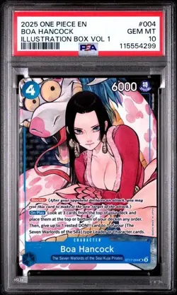2025 ONE PIECE PROMOS 004 BOA HANCOCK ILLUSTRATION BOX VOL 1 PSA 10 GEM MINT - Image 1