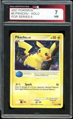 2007 Pokemon Pop series 6 #9 Pikachu Holo KSA 7 NM - Image 1