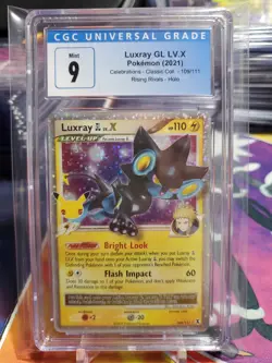 CGC 9 MINT LUXRAY LV.X 109/111 CELEBRATIONS CLASSIC COLLECTION POKEMON TCG - Image 1