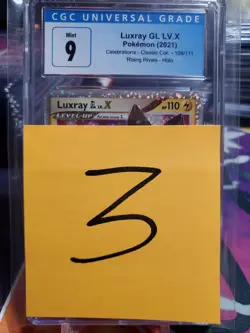 CGC 9 MINT LUXRAY LV.X 109/111 CELEBRATIONS CLASSIC COLLECTION POKEMON TCG - Image 3