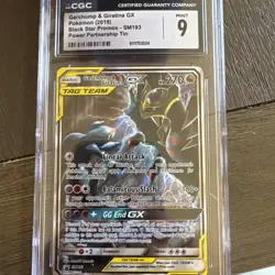 2019 POKEMON SM BLACK STAR PROMO #SM193 FULL ART/GARCHOMP & GIRATINA GX CGC 9 - Image 1