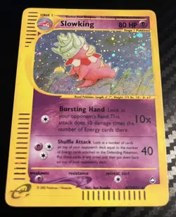 Pokemon TCG Slowking H22/H32 Aquapolis Holo Rare LP SWIRL Vintage E reader - Image 1