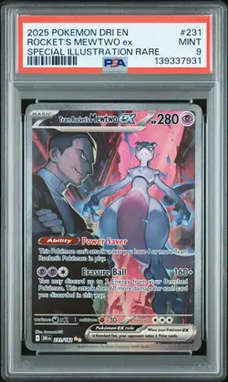 Pokemon Mewtwo EX Team Rockets 231/182 Destined Rivals Sir PSA 9 RegradeU - Image 1