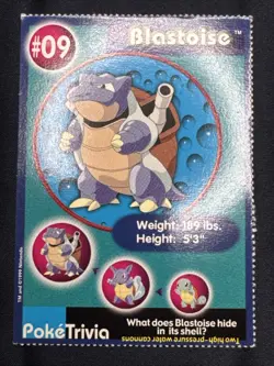 Blastoise #09 Pokemon Burger King Perforated PokeTrivia Mewtwo Strikes Back - Image 4