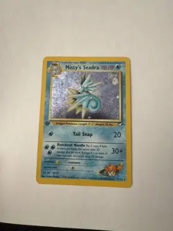 Pokemon Seadra Holo Rare 1st Edition Misty's Gym Hero 9/132 Swirl NM - Image 1