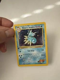Pokemon Seadra Holo Rare 1st Edition Misty's Gym Hero 9/132 Swirl NM - Image 2