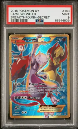 Fa/Mewtwo Ex #163 2015 Pokemon Xy Breakthrough PSA 9 Breakthrough-Secret - Image 1
