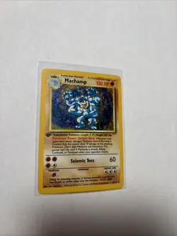 Pokemon TCG Machamp Holo Rare 1st Edition Base Set 8/102 - Image 1