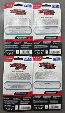 Pokemon Destined Rivals Lot Of 4 Checklane Blister Packs EEVEE + ZARUDE - NEW - Image 2