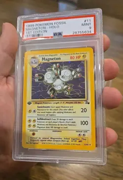 1999 POKEMON FOSSIL 1ST EDITION ENGLISH #11 MAGNETON-HOLO PSA 9 MINT - Image 2
