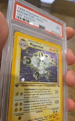 1999 POKEMON FOSSIL 1ST EDITION ENGLISH #11 MAGNETON-HOLO PSA 9 MINT - Image 4