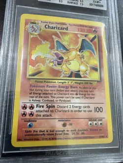 Pokemon BGS 6.5 Charizard Base Set Original 4/102 Holo Rare WOTC 1999 unlimited - Image 2
