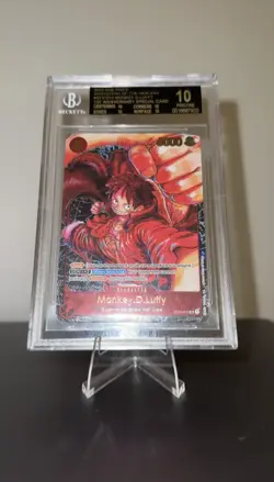 MONKEY D. LUFFY ST01~012 1ST ANNIVERSARY ENGLISH BGS 10 BLACK LABEL ONE PIECE - Image 1