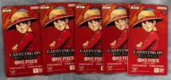 NEW Sealed One Piece TCG Carrying on His Will Sleeved Booster Packs x5 - Image 1
