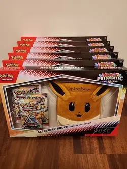 Pokemon Prismatic Evolutions Accessory Pouch Special Collection Lot Of 6 SEALED - Image 1