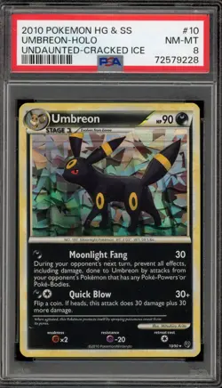 Pokemon Umbreon Undaunted Cracked Ice Holo Rare #10 PSA 8 - Image 1