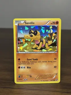 Sandile #63/114 - Black & White Cracked Ice Holo Common Pokemon Card - Image 2