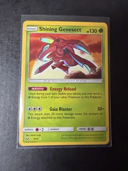 Pokemon TCG Shining Genesect Shining Legends Holo Card 9/73 - Image 1