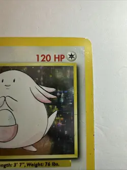 Pokemon TCG Chansey Base Set Holo Unlimited Rare Card 3/102 LP Condition - Image 2