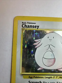 Pokemon TCG Chansey Base Set Holo Unlimited Rare Card 3/102 LP Condition - Image 3