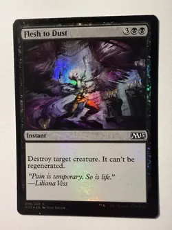 Flesh to Dust FOIL Magic 2015 / M15 Black Common MAGIC MTG CARD - Image 1