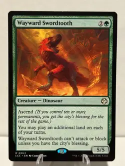 Wayward Swordtooth 263 R Commander: The Lost Caverns of Ixalan NM MTG - Image 1