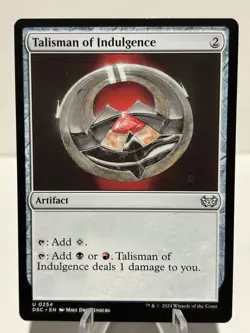 Talisman of Indulgence 254 U Commander: Duskmourn: House of Horror NM MTG - Image 1