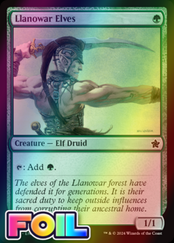 x1 Llanowar Elves FDN Foundations MTG 227 FOIL COMMON M/NM 1x - Image 1