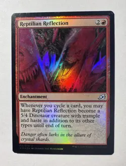 MTG Reptilian Reflection (132/434) Ikoria Lair of Behemoths LP FOIL - Image 1
