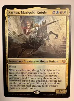 Arthur, Marigold Knight 0005 Mythic Foil Bloomburrow Commander MTG NM - Image 1