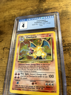 CGC 4 Charizard Holo Base Set Unlimited 4/102 Pokemon 1999 Vintage WOTC VG/Ex - Image 3