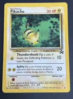 Pokemon Pikachu 027 Black Star Promo Holo wotc LP/NM - Image 1