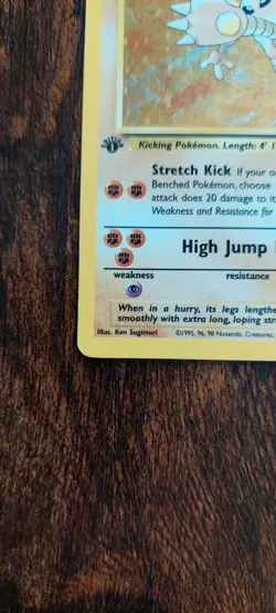 Hitmonlee 1st Edition 7/62 Holo Rare Fossil Pokemon TCG - Image 2