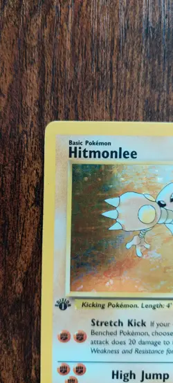 Hitmonlee 1st Edition 7/62 Holo Rare Fossil Pokemon TCG - Image 3