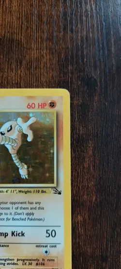 Hitmonlee 1st Edition 7/62 Holo Rare Fossil Pokemon TCG - Image 4