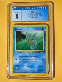 CGC 8 NM/Mint Horsea 2000 Fossil Unlimited 49/62 Pokemon - Image 1