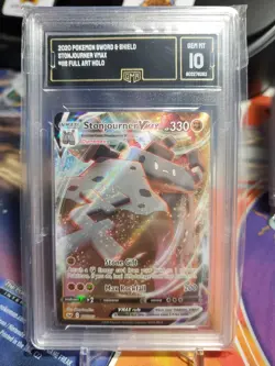 GMA 10 GEM MINT STONJOURNER VMAX 116/202 SWORD & SHIELD FULL ART HOLO POKEMON... - Image 1