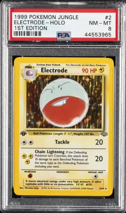 1999 POKEMON JUNGLE 1ST ED #2 ELECTRODE-HOLO PSA 8 - Image 1